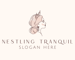 Woman Princess Tiara logo design