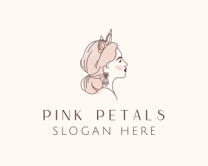 Woman Princess Tiara logo design