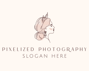 Woman Princess Tiara logo design