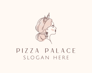 Woman Princess Tiara logo design