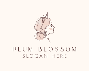 Woman Princess Tiara logo design