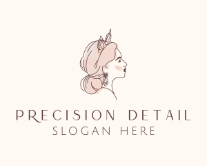 Woman Princess Tiara logo design