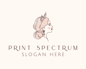 Woman Princess Tiara logo design