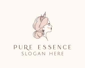 Woman Princess Tiara logo design