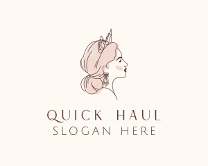 Woman Princess Tiara logo design