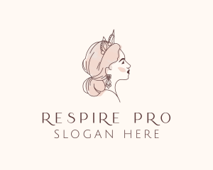 Woman Princess Tiara logo design