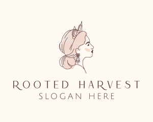 Woman Princess Tiara logo design