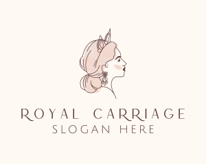 Woman Princess Tiara logo design