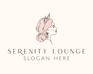 Woman Princess Tiara logo design