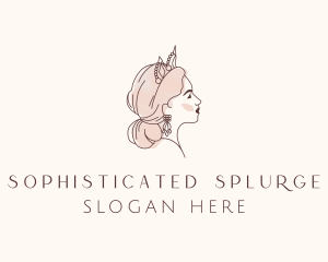 Woman Princess Tiara logo design