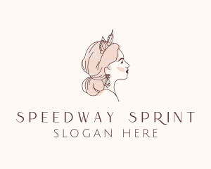 Woman Princess Tiara logo design