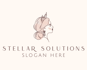 Woman Princess Tiara logo design