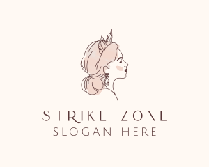 Woman Princess Tiara logo design