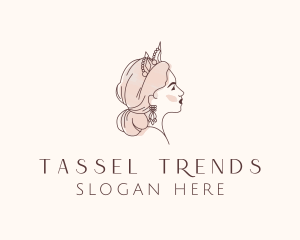 Woman Princess Tiara logo design