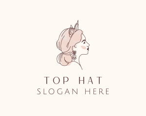 Woman Princess Tiara logo design