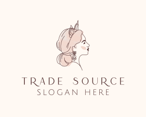 Woman Princess Tiara logo design