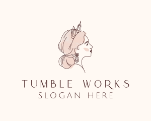 Woman Princess Tiara logo design