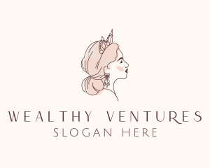 Woman Princess Tiara logo design