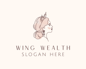 Woman Princess Tiara logo design