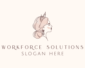 Woman Princess Tiara logo design