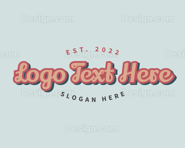 Retro Pop Cursive Logo