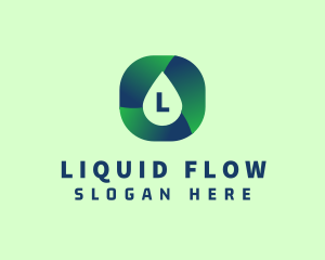 Gradient Fluid Droplet logo design