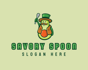 Avocado Fruit Spoon logo design