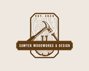 Hammer Woodwork Carpentry logo design