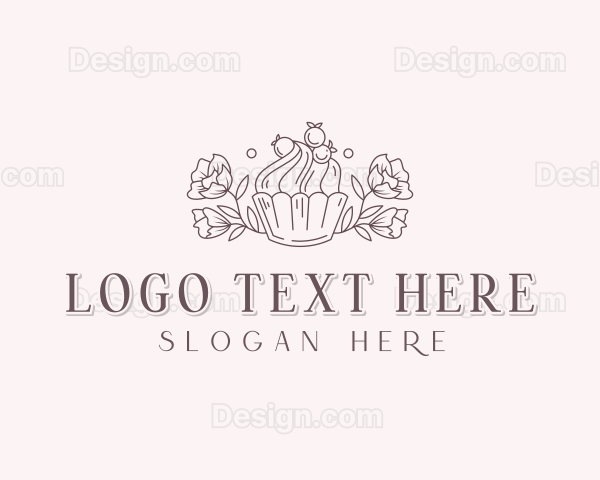 Confectionery Flower Cupcake Logo