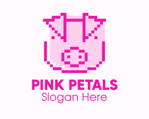 Pixel Pig Game logo design