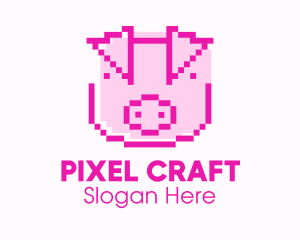 Pixel Pig Game logo design