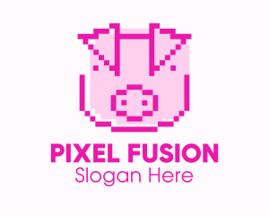 Pixel Pig Game logo design