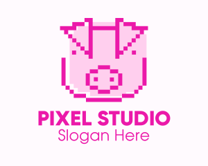 Pixel Pig Game logo design