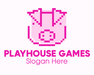 Pixel Pig Game logo design