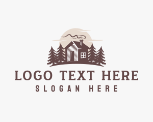 Cabin - Forest Wooden Cabin logo design