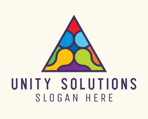 People Community Triangle logo design