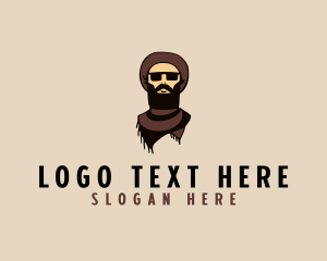 Hipster Man Beard logo