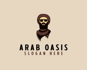 Hipster Man Beard logo design