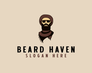 Hipster Man Beard logo design