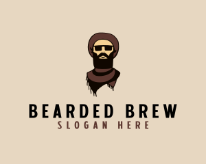 Hipster Man Beard logo design