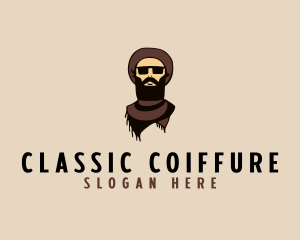 Hipster Man Beard logo design