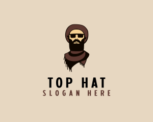 Hipster Man Beard logo design