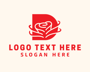 Floral Letter D logo