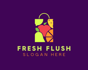 Fruit Shopping Bag logo design