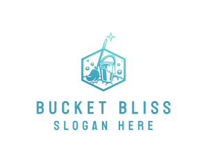 Cleaning Mop Bucket logo design