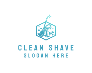 Cleaning Mop Bucket logo design