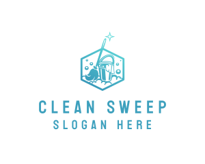 Cleaning Mop Bucket logo design