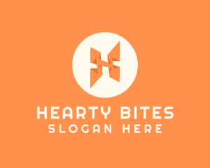 Orange Letter H logo design