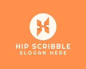 Orange Letter H logo design