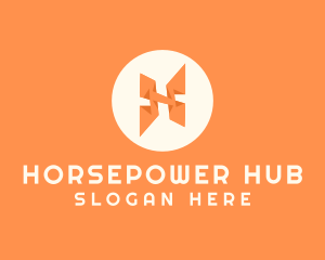 Orange Letter H logo design